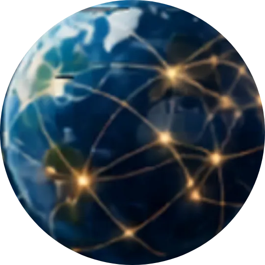 Red de conexiones sobre el globo terráqueo