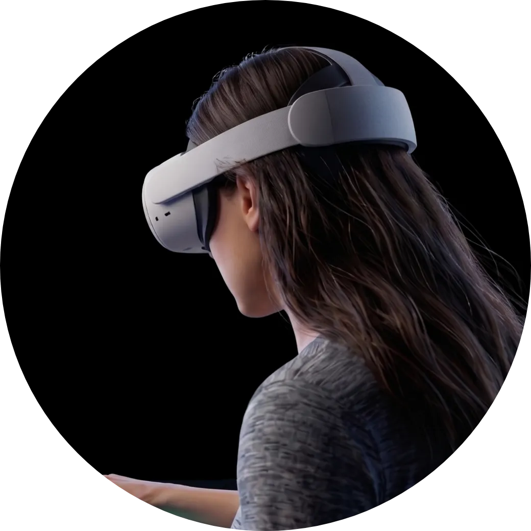 Persona usando un visor de realidad extendida